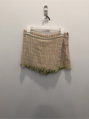 Zara Tweed Fringe Mini Skirt in Multicolor